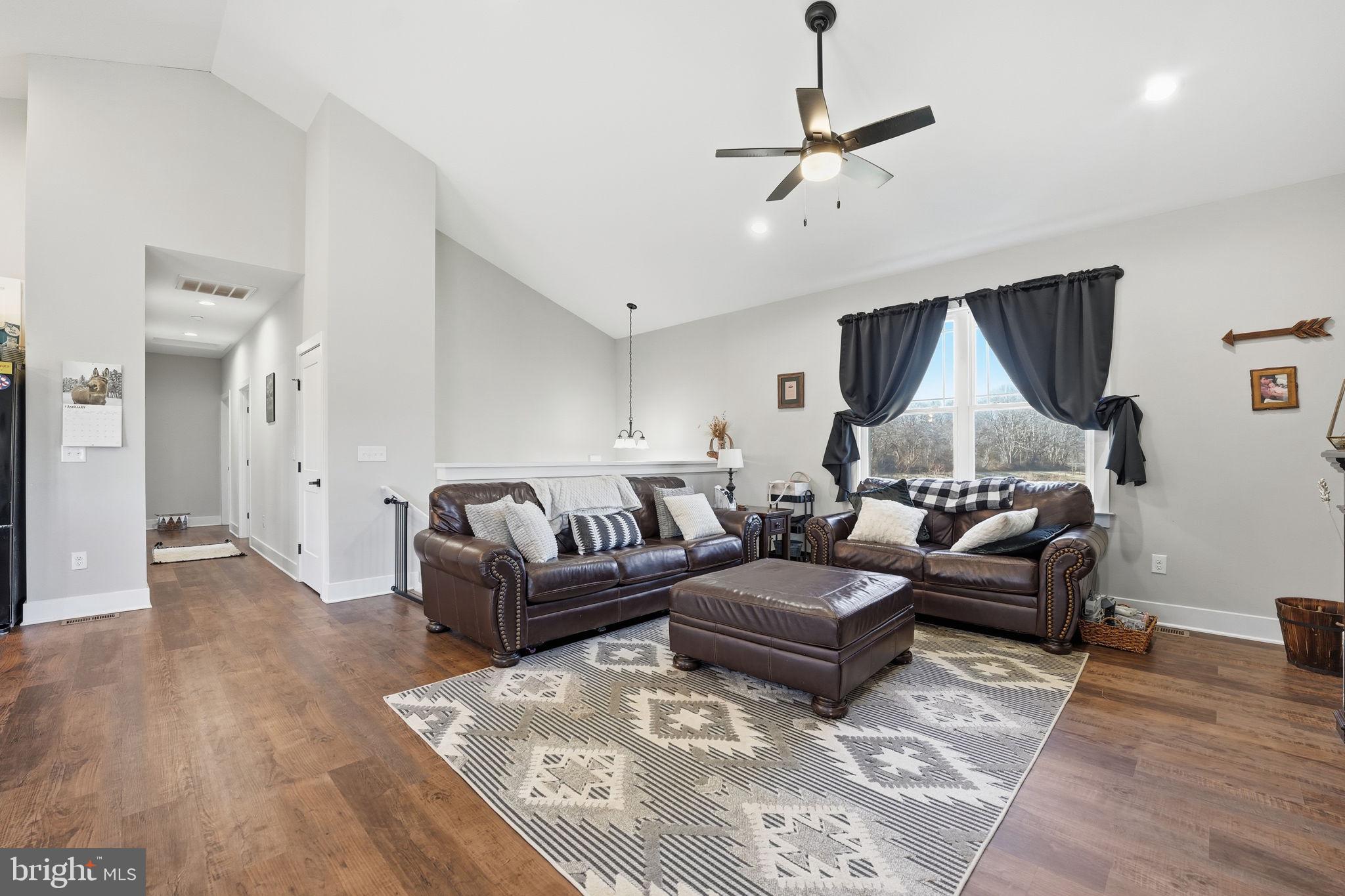 11183 Drogheda Mountain Road Culpeper, VA 22701 - Photo 23 of 60 a living room with furniture a ceiling fan and a rug