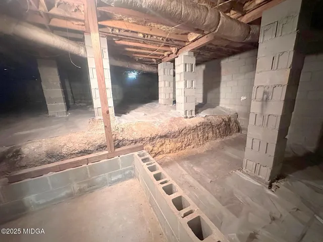 a view of a porch of a house