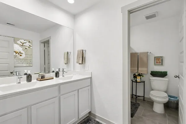 a bathroom with a toilet a sink and a mirror
