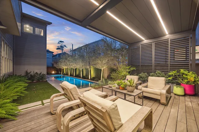 a house view with a seating space