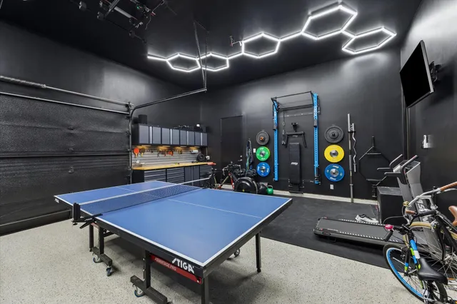 a front view of house with yard and outdoor seating