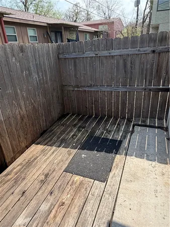 a view of wooden deck