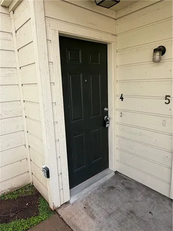 a view of a wooden door