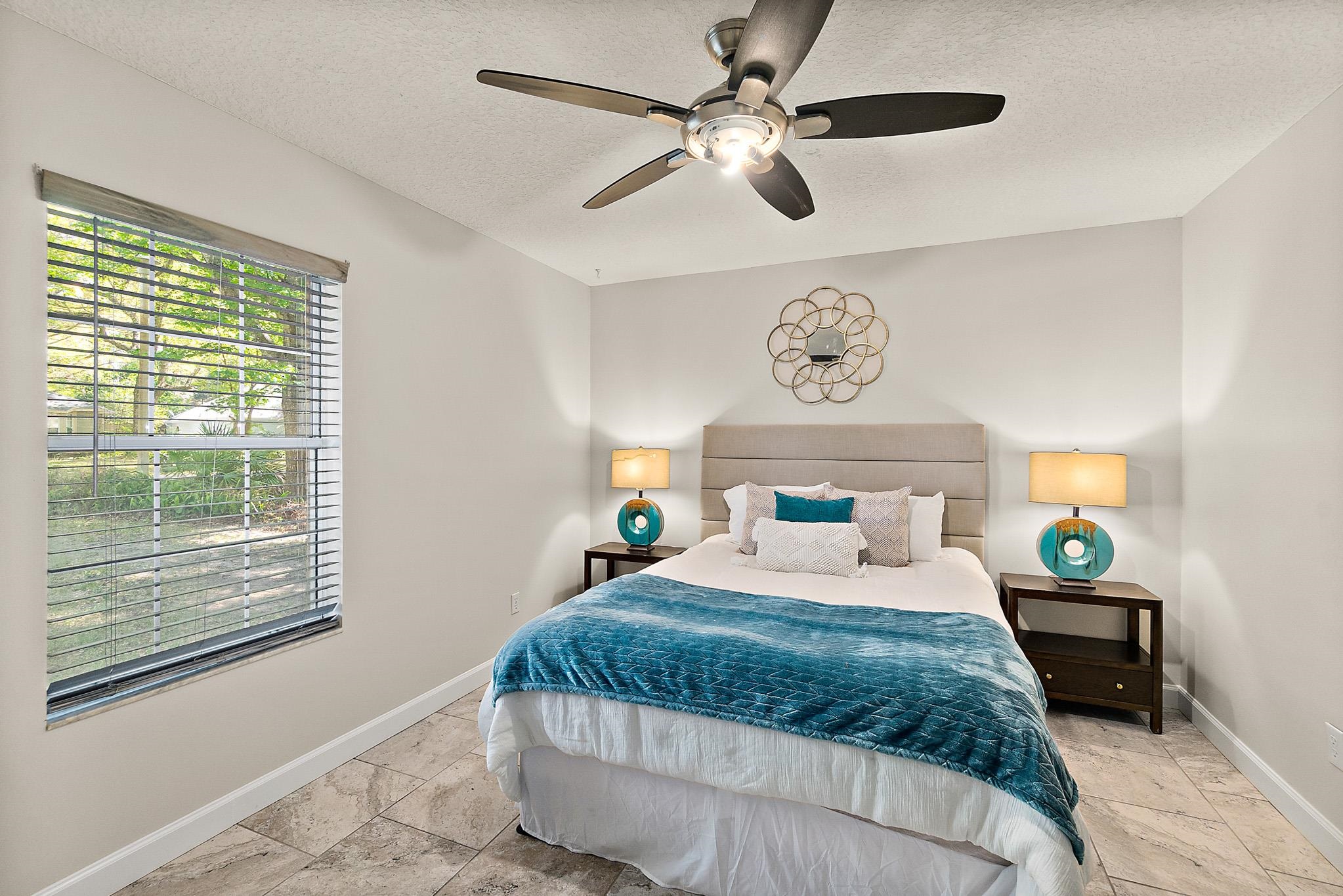 3253 Turtle Creek Road St. Augustine, FL 32086 - Photo 25 of 40 Bedroom featuring a ceiling fan and a textured ceiling