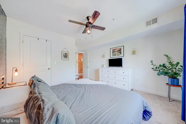 a bathroom with a sink a mirror and a potted plant