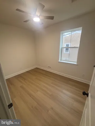 an empty room with a workbench