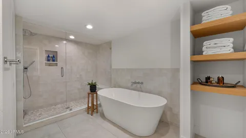 a bathroom with a shower