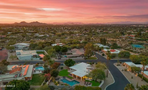 an aerial view of multiple house