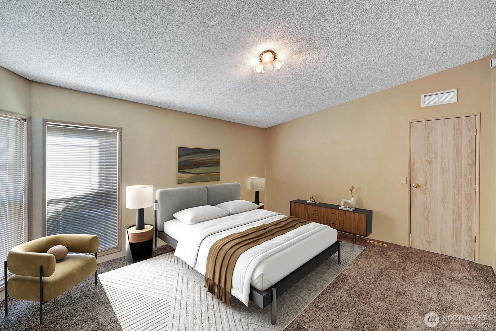 2611 South 288th Street, Unit 2 Federal Way, WA 98003 - Photo 8 of 22 a bedroom with a bed and glass window