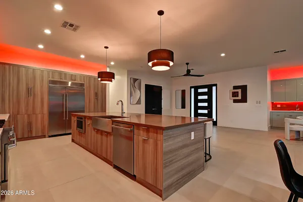 a view of a dining area with furniture and window