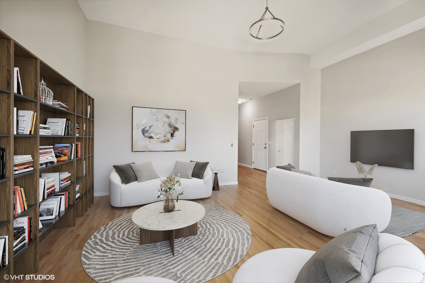 4646 South Prairie Avenue, Unit 3S Chicago, IL 60653 - Photo 6 of 42 a living room with furniture and a flat screen tv