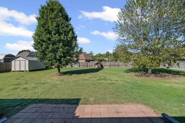 a view of a backyard