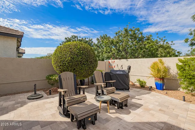 a view of a park with slide