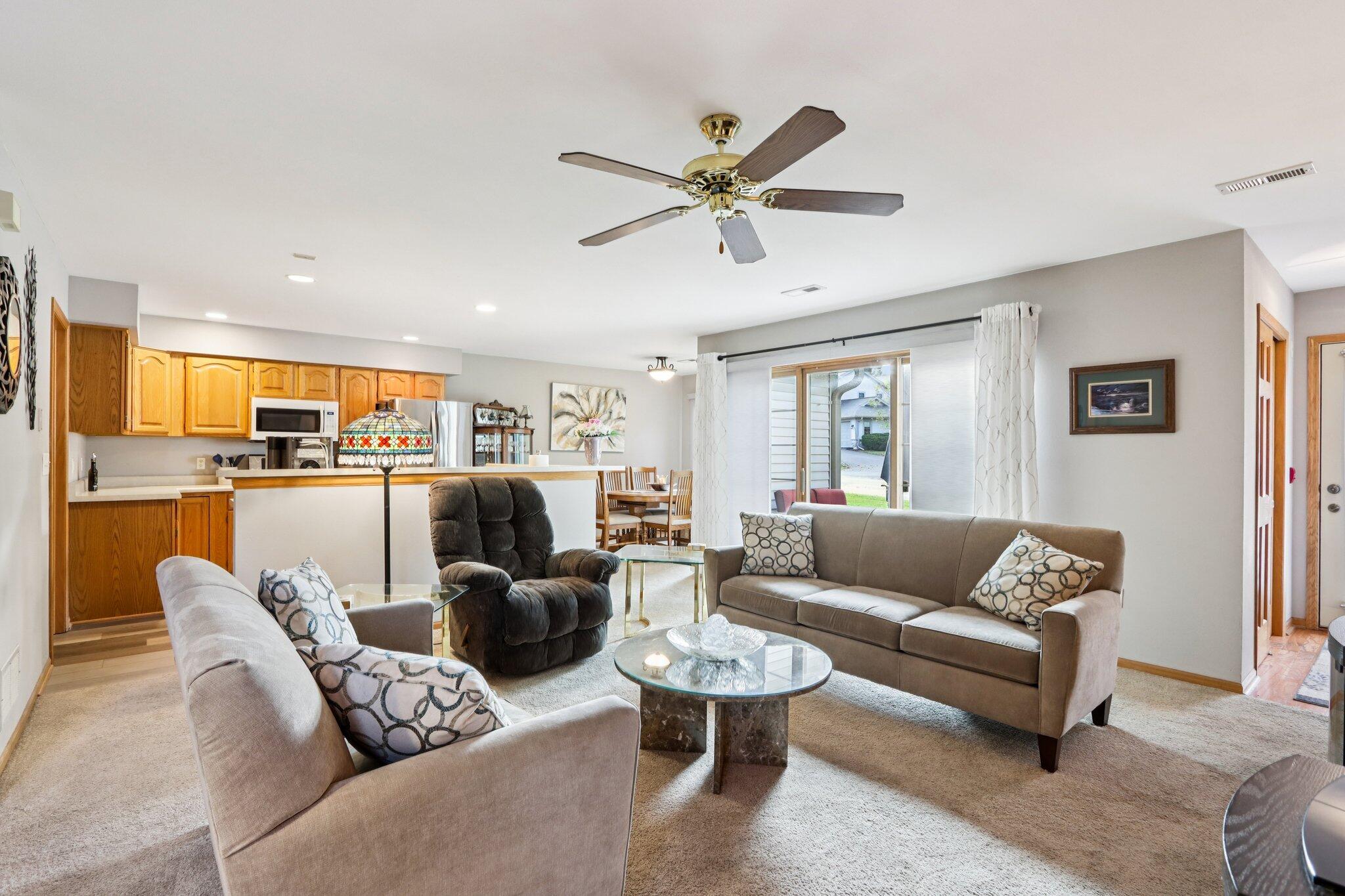 2264 Circle Ridge Road, Unit E Delafield, WI 53018 - Photo 7 of 35 Living Room and Kitchen