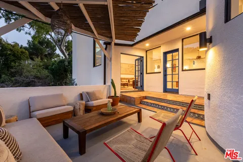 a outdoor living space with furniture