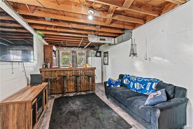 a living room with furniture