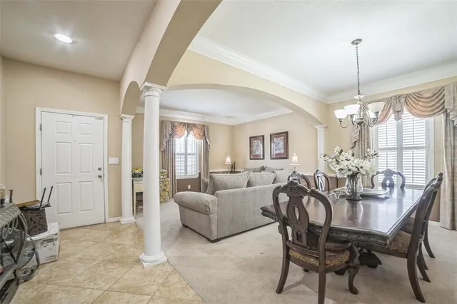 a view of a livingroom and dining room