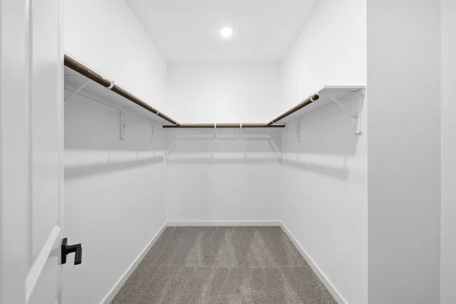 a view of a room with racks on the wall