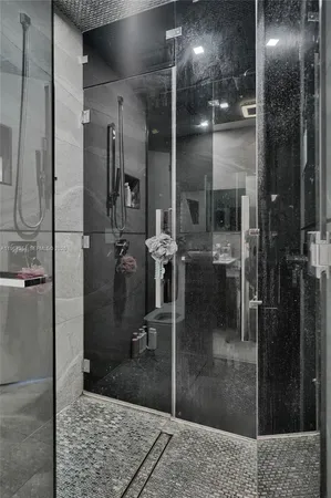 a bathroom with a shower
