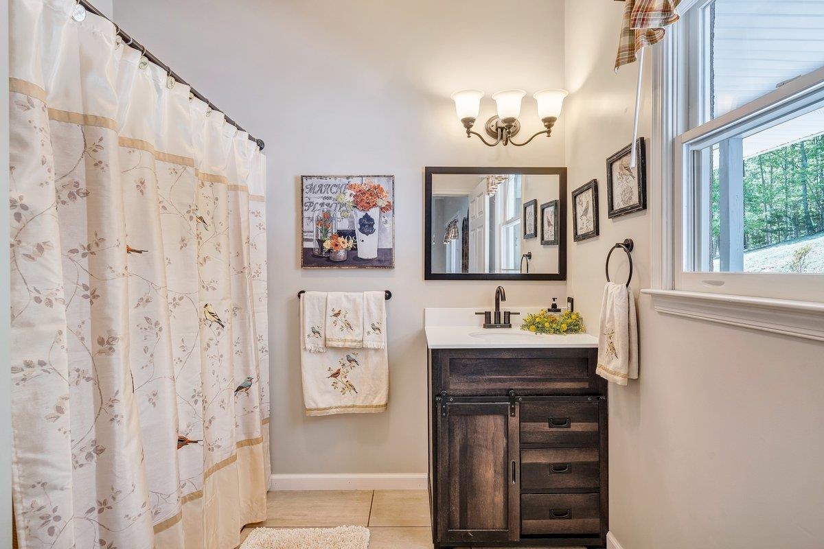 649 Greyledge Road Buchanan, VA 24066 - Photo 57 of 75 a bathroom with a sink a mirror and a shower