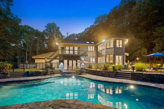 a view of a building with a yard