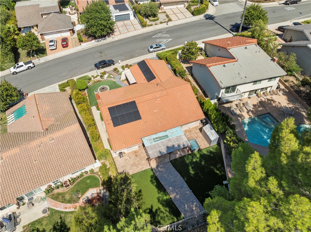 28784 Eagleton Street Agoura Hills, CA 91301 - Photo 44 of 48 an aerial view of a house with a yard and potted plants