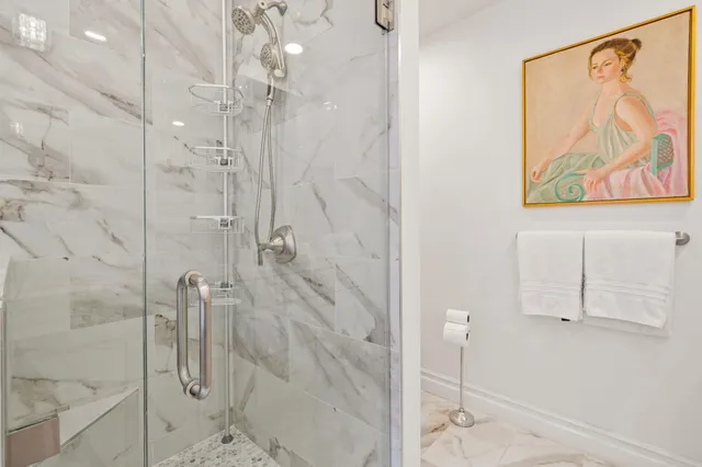 a bathroom with a shower