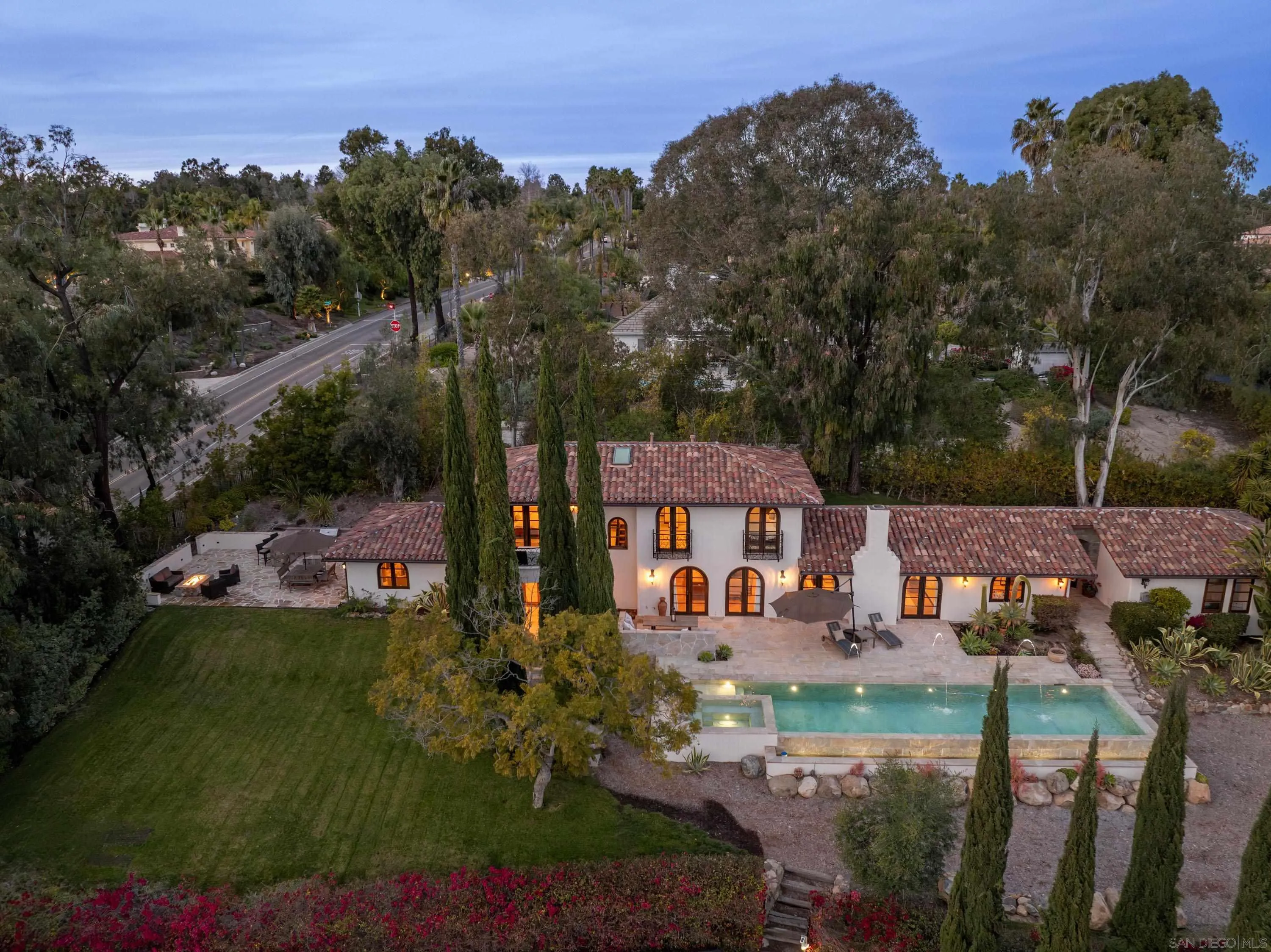 6511 Poco Lago Rancho Santa Fe, CA 92067 - Photo 16 of 24 an aerial view of a house with a yard basket ball court and outdoor seating