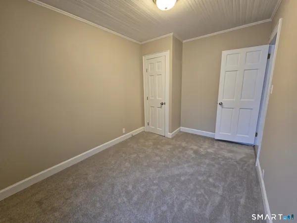an empty room with closet