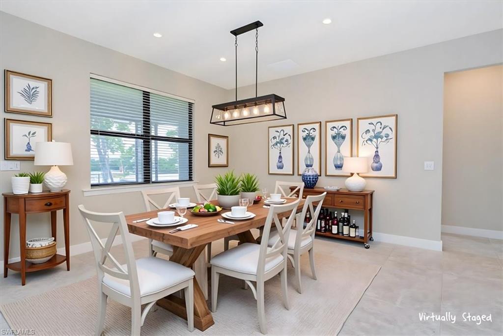 1996 Parson Street Naples, FL 34120 - Photo 22 of 50 Dining area with recessed lighting and light tile patterned flooring