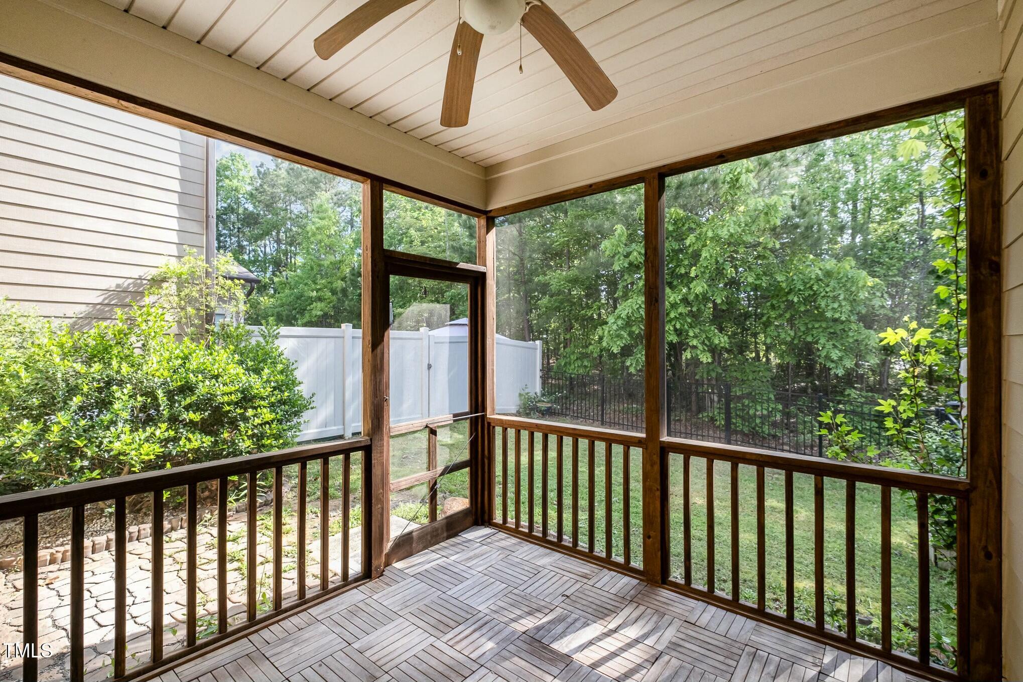 1335 Catch Fly Lane Durham, NC 27713 - Photo 24 of 30 a view of a balcony with wooden floor