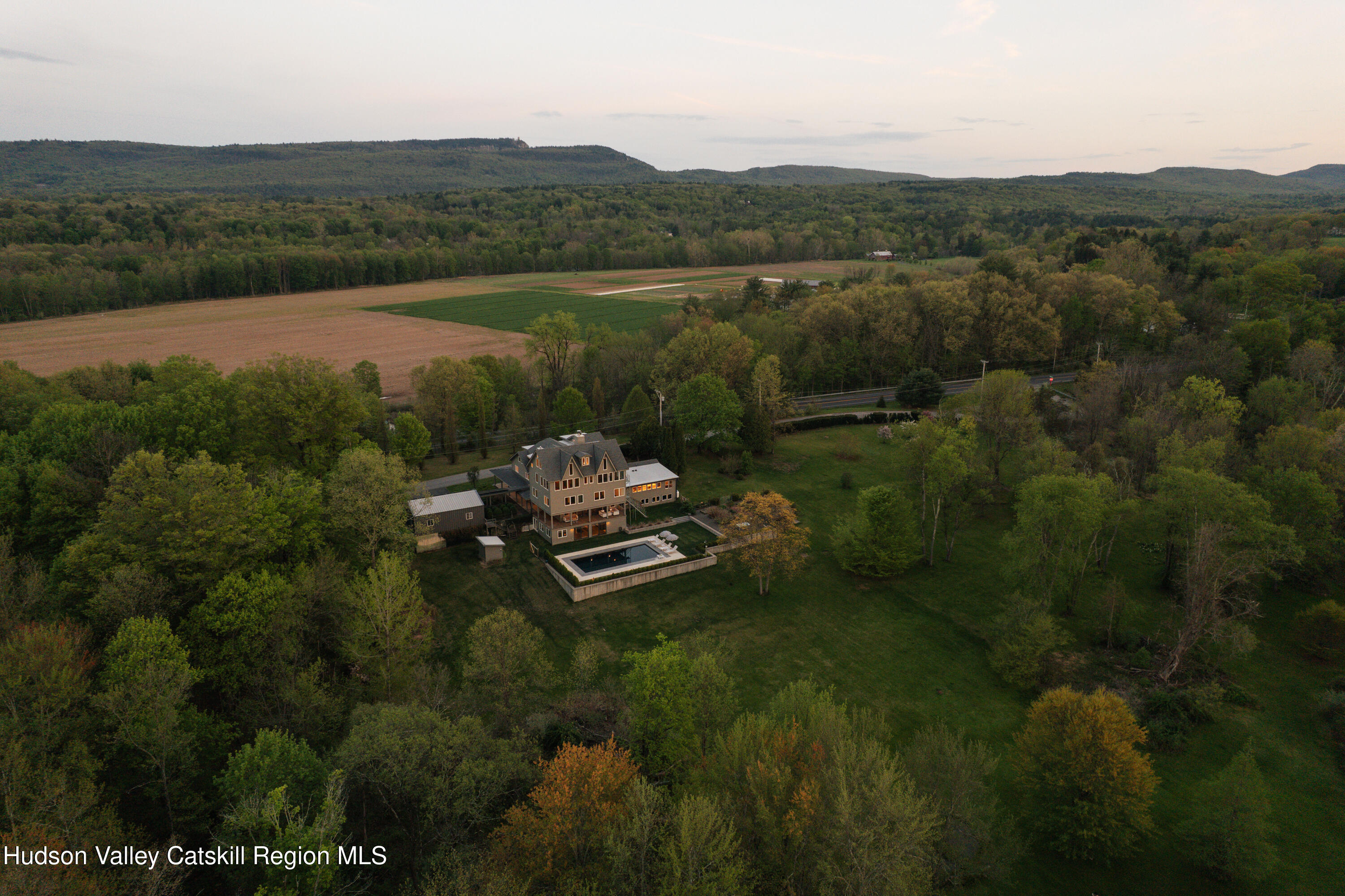 a view of a lake with a mountain in the background