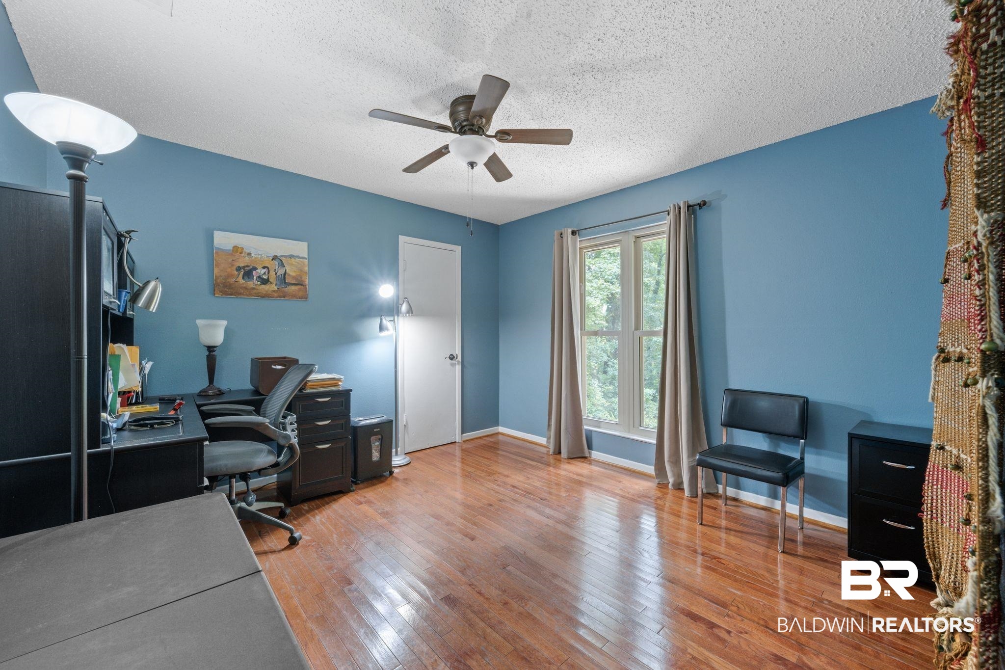 40 Caisson Trace Daphne, AL 36527 - Photo 21 of 54 Office area with a ceiling fan, and light hardwood / wood-style floors