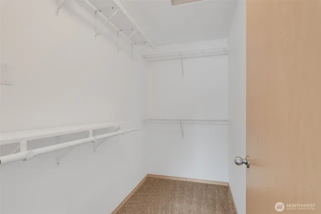 a view of small space with racks on the wall