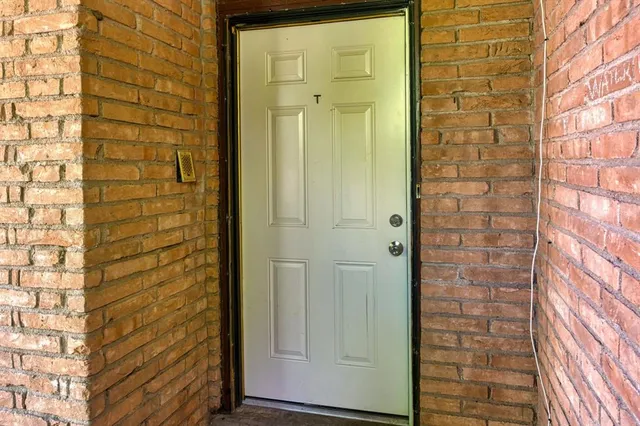 a view of a door of the house