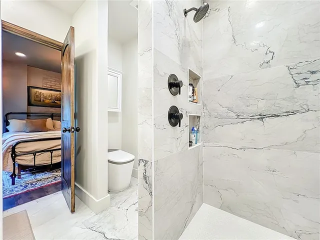 a view of entryway and workspace