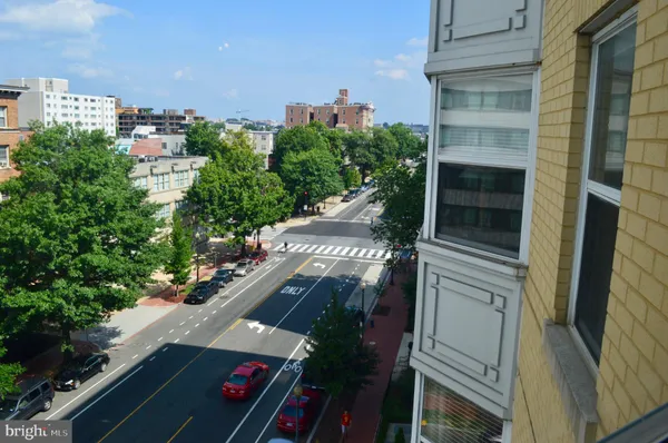 a view of a city from a balcony
