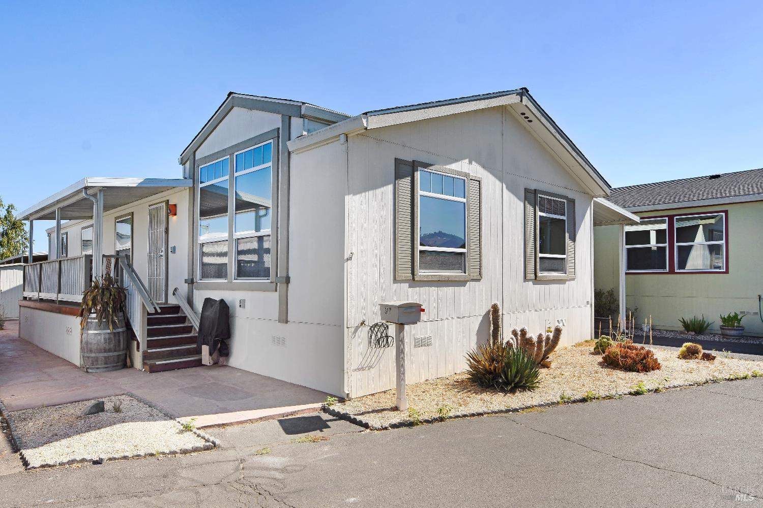 a view of a house with a patio