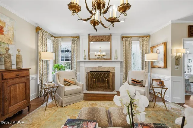 a living room with furniture