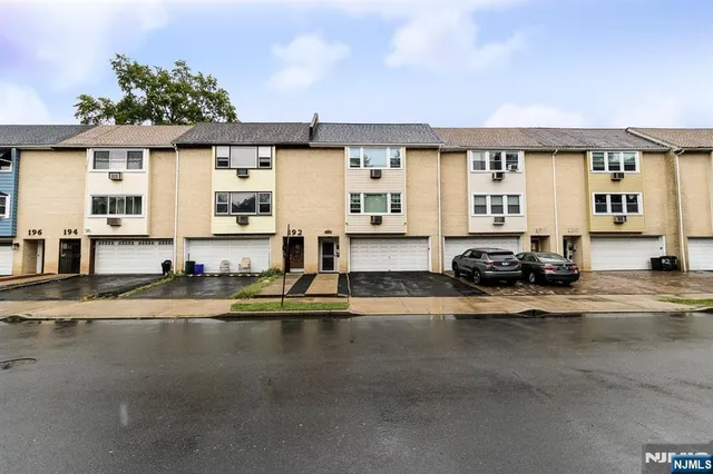 a view of a blue and white kitchen with a sink