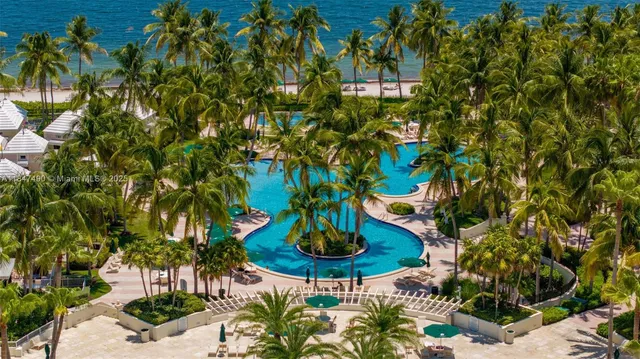 an aerial view of a garden