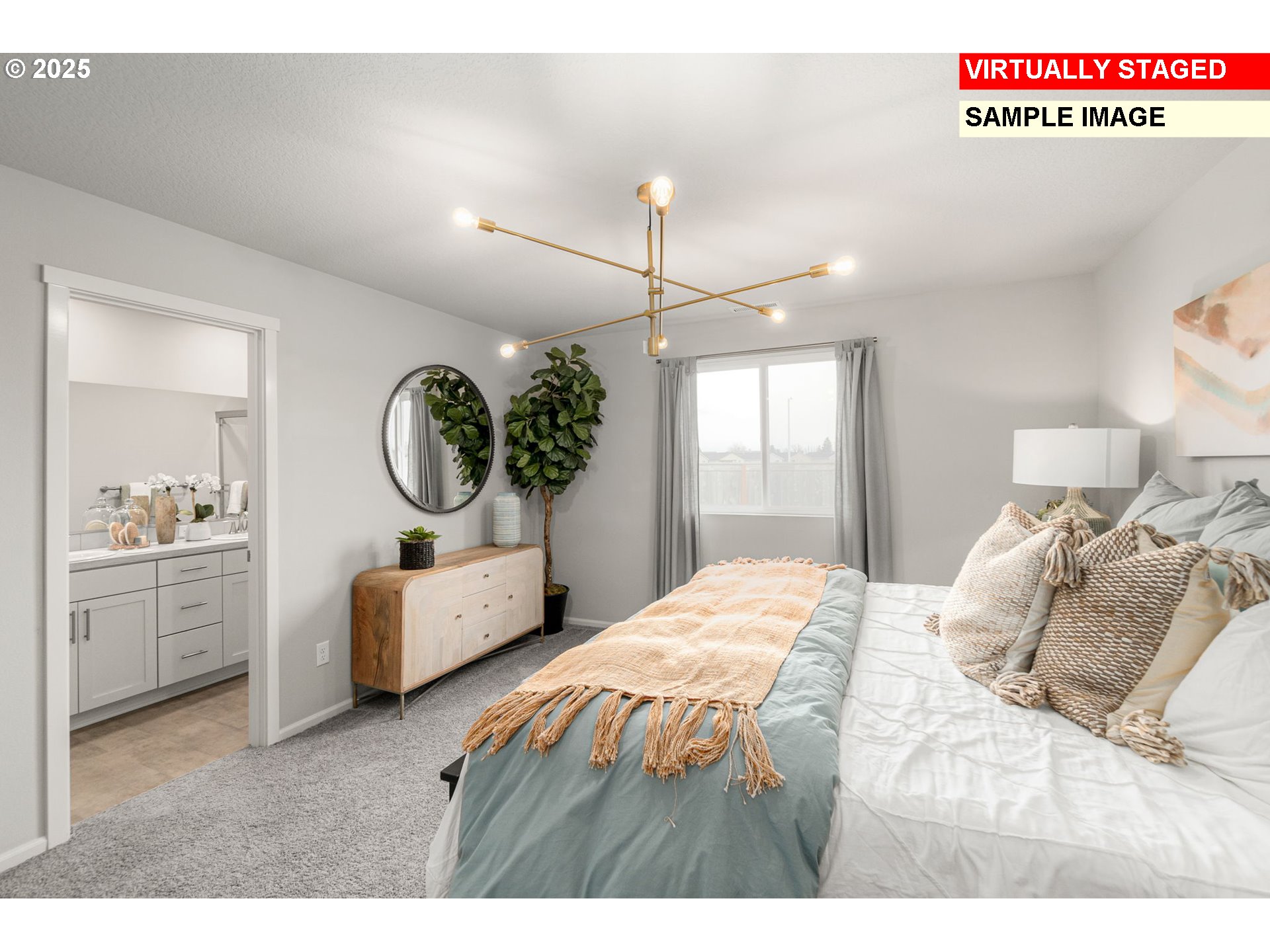 1074 Clemson Street Gervais, OR 97026 - Photo 10 of 18 a bedroom with a bed mirror and window