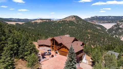 an aerial view of a house