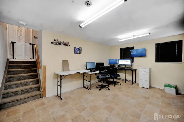a view of a storage and utility room