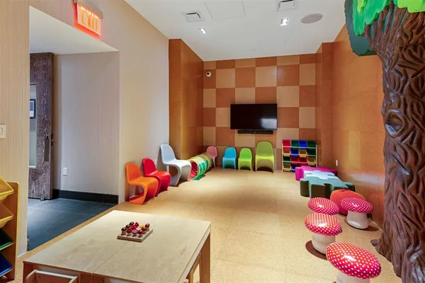a room with gym equipment
