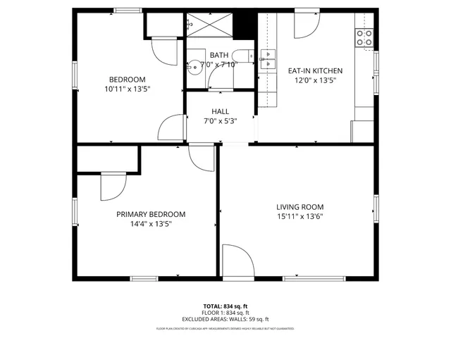 a view of an empty walk in closet with empty room