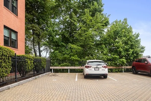 a car parked in front of a house