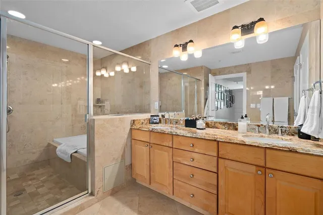 a bathroom with a shower