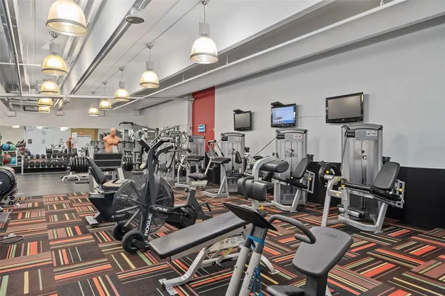 a view of a building with a patio