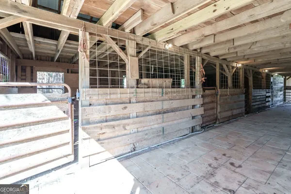 a view of wooden door